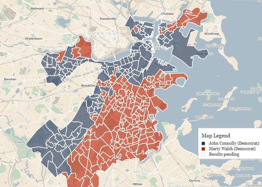 Interactive Boston Mayoral Map: Where Walsh, Connolly Won | WBUR News