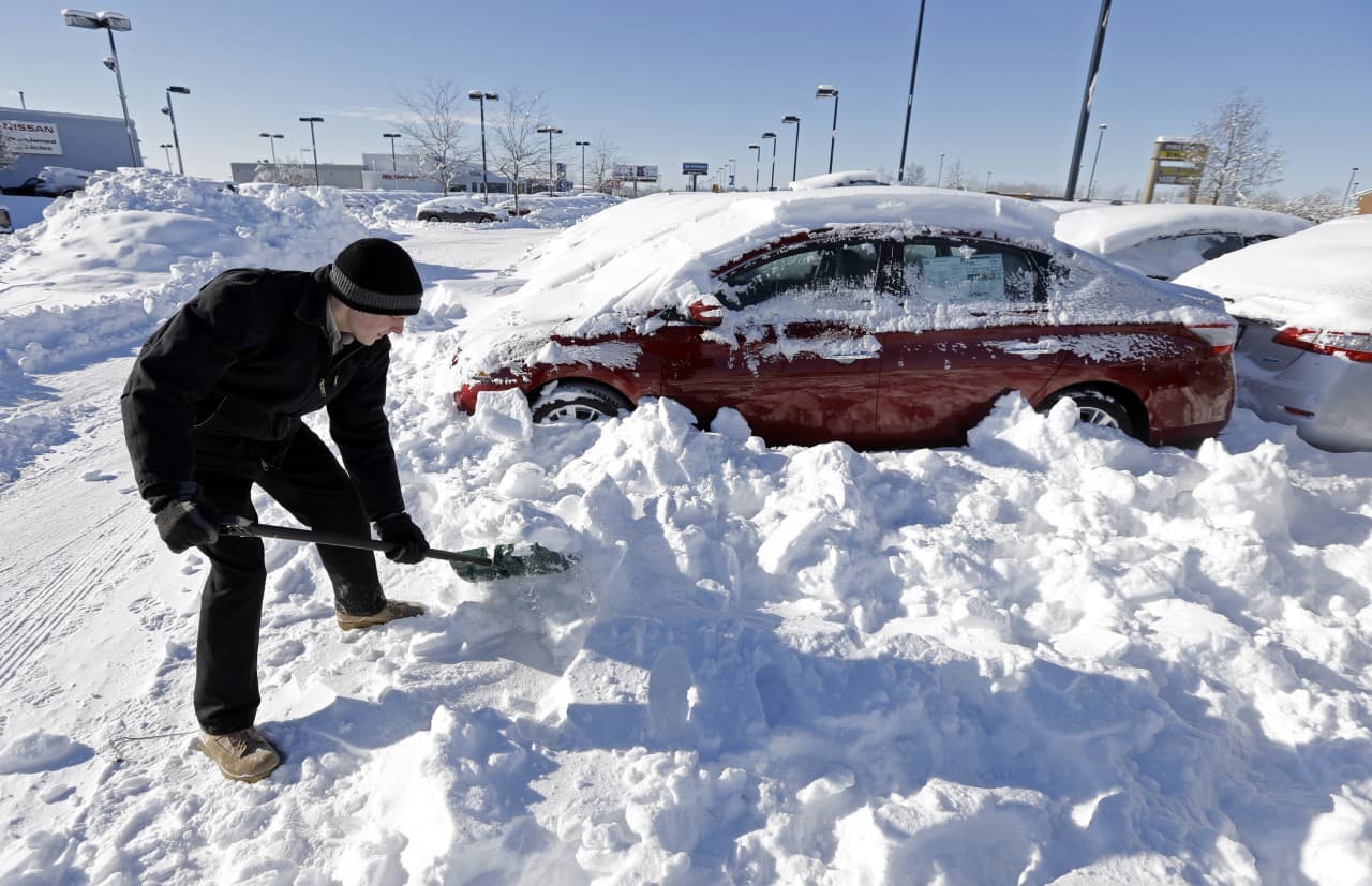 Cars Covered In Snow At A Dealership Cars Covered In Snow At A Dealership