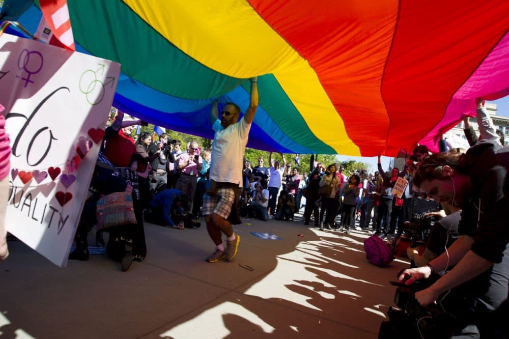 Mass Pro Gay Marriage Activists Join Protests Outside