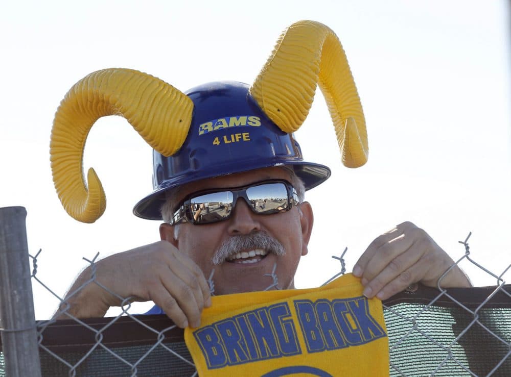 los angeles rams hat with horns off 50 