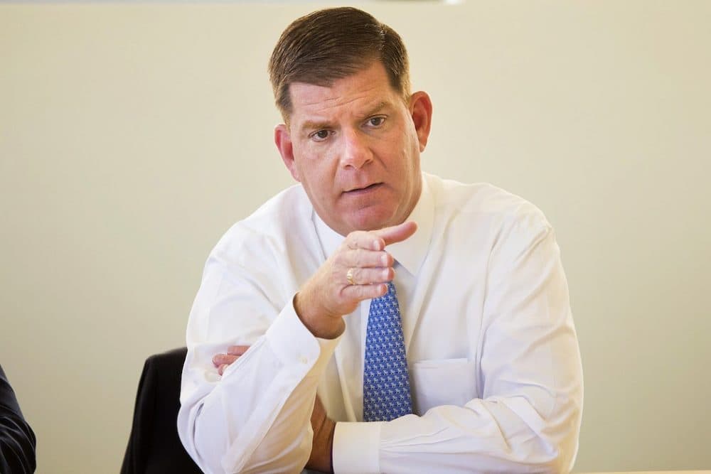 Boston Mayor Marty Walsh at WBUR Oct 14. (Jesse Costa/WBUR)