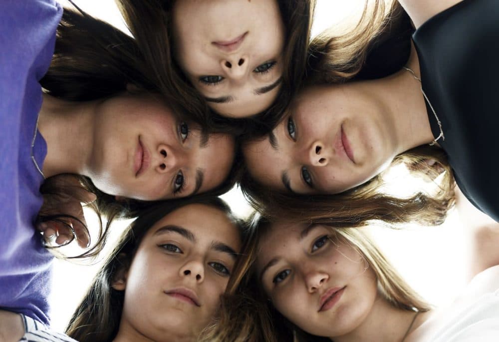 Turkish actresses (clockwise from left) Tugba Sunguroglu, Ilayda Akdogan, Gunes Sensoy, Elit Iscan and Doga Zeynep Doguslu pose during a photocall for the film "Mustang" on the sidelines of the 68th Cannes Film Festival in Cannes, southeastern France, on May 19, 2015. (Loic Venance/AFP/Getty Images)