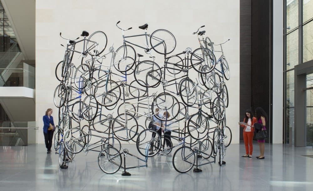 A sculpture by the Chinese artist and activist Ai Weiwei entitled "Forever" in the central hall of the MFA. (Courtesy Museum of Fine Arts, Boston)