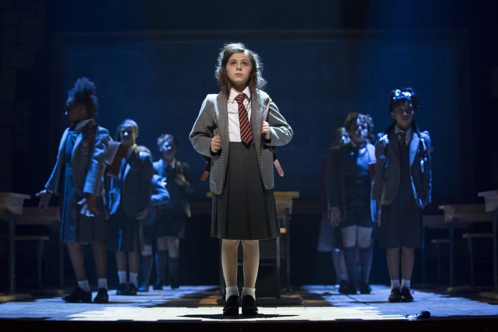 "Matilda" tells the story of a little girl with big abilities. Pictured is a previous incarnation of the cast for the nationally touring version. (Courtesy Broadway in Boston)