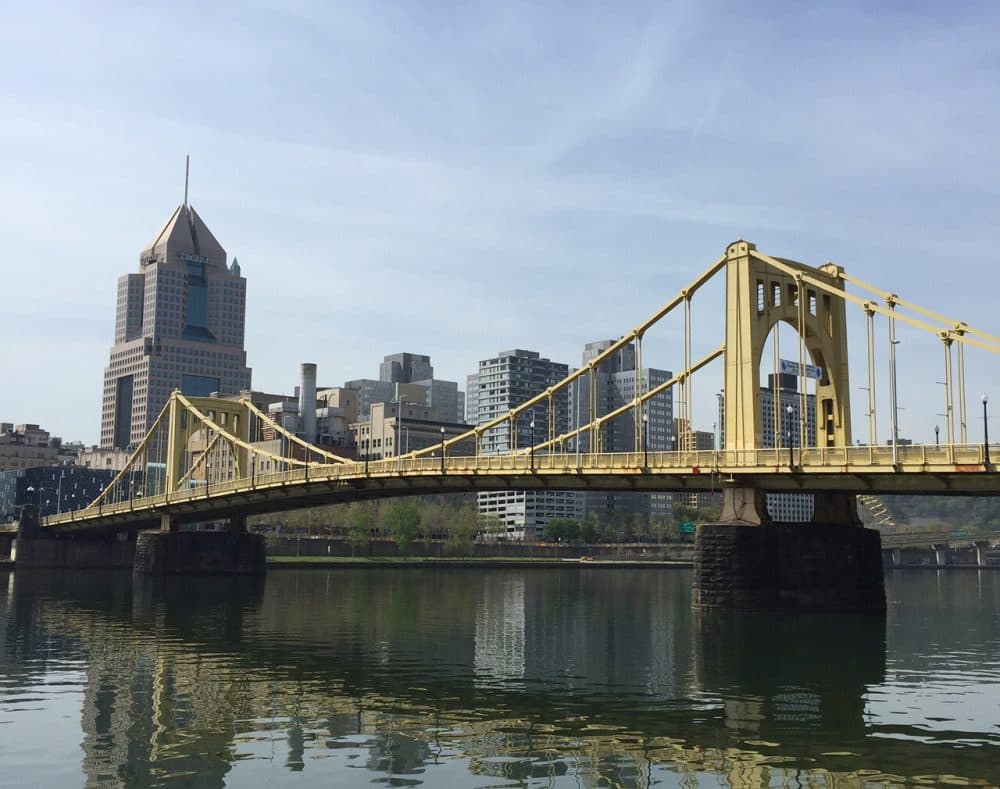 Pittsburgh’s Andy Warhol Bridge. (Jeremy Hobson/Here & Now)