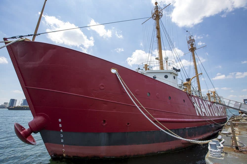 The Nantucket Lightship docked in East Boston. (Jesse Costa/WBUR)