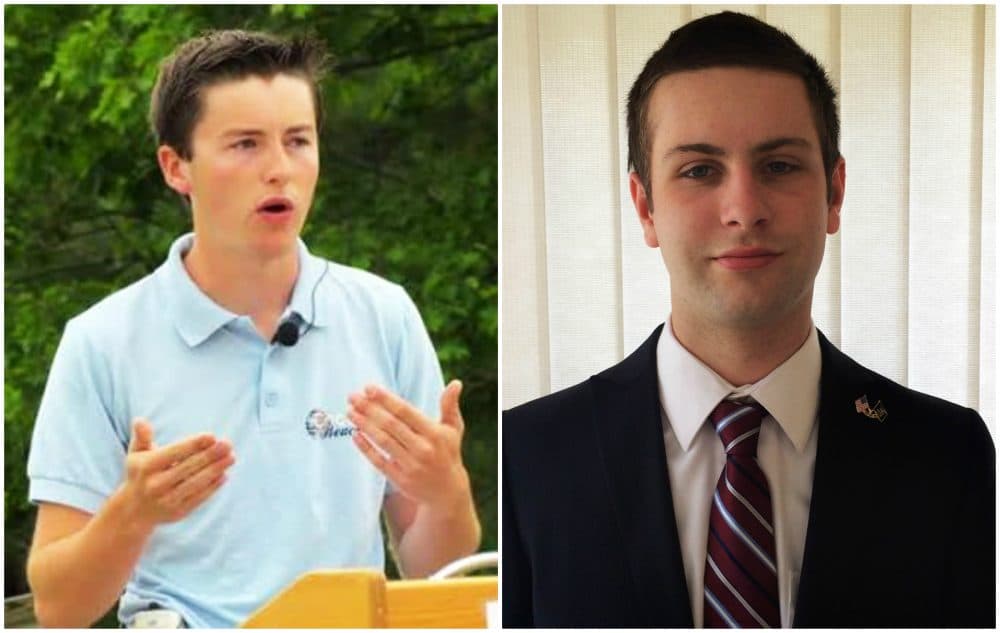 Trevor Doiron, left, 17, from Maine, is the youngest Democratic delegate attending the convention. Jace Laquerre, also 17, from Vermont, is the youngest Republican delegate. (Courtesy of the delegates)