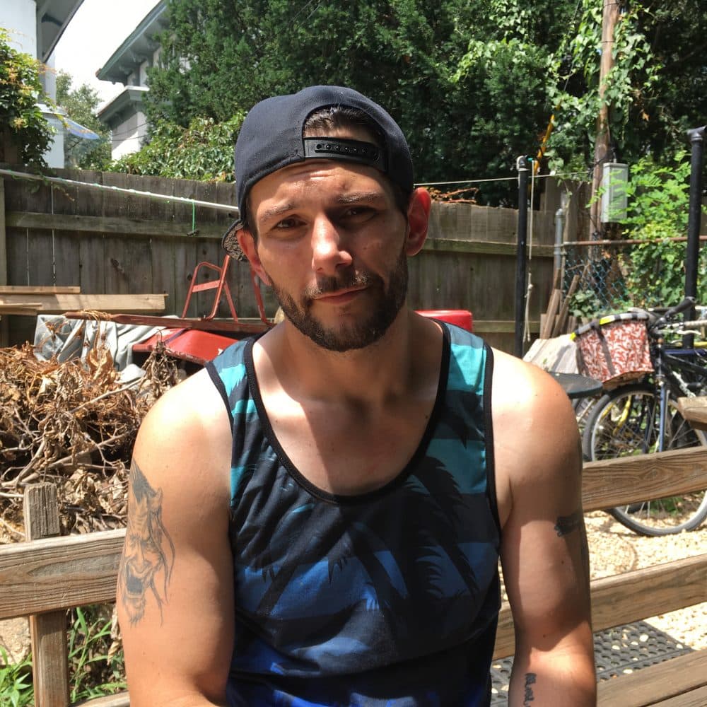 Michael DeBlasio, a former Marine who lives in the Veterans Group home. (Alex Ashlock/Here & Now)