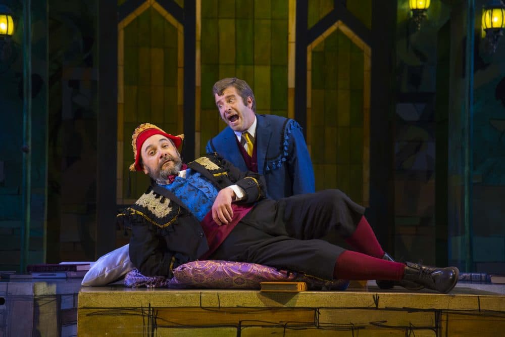 Remo Airaldi and Ray O'Hare in CSC's "Love's Labour's Lost." (Courtesy Andrew Brilliant)