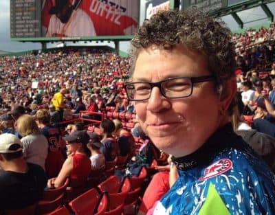Stacy Kirkpatrick at Fenway Park (Courtesy Karen Shack)