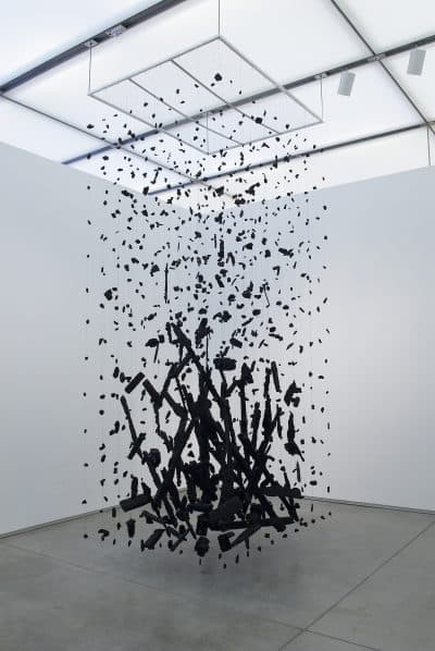 Cornelia Parker's "Hanging Fire" had been displayed at the ICA's previous location on Boylston Street. (Courtesy Charles Mayer Photography/ICA)