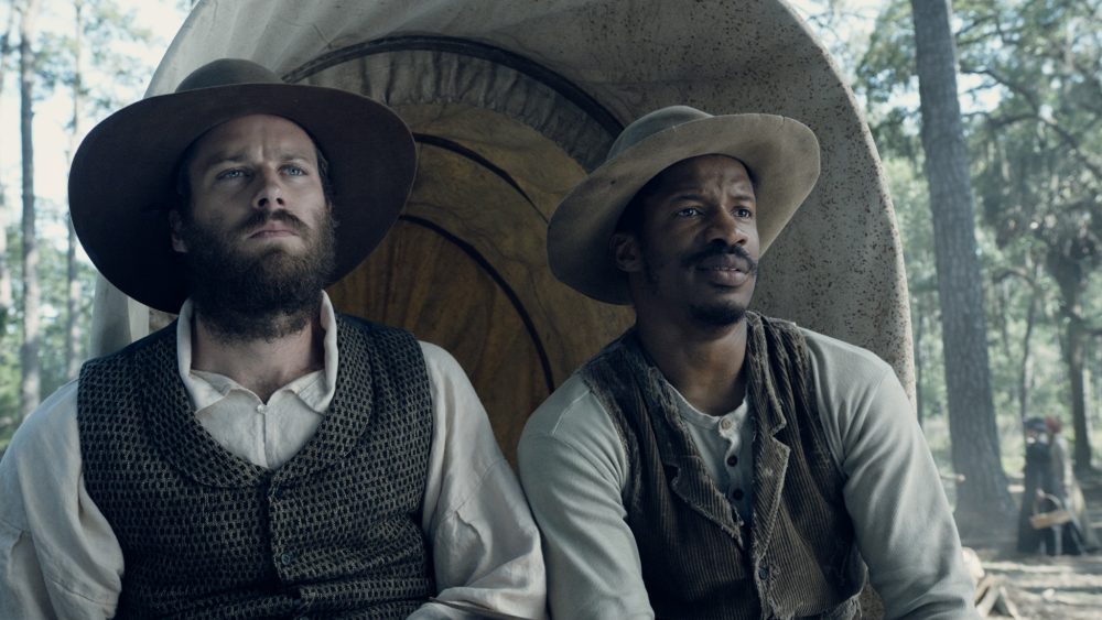 Armie Hammer as Samuel Turner and Nate Parker as Nat Turner in "The Birth of a Nation." (Courtesy Fox Searchlight Pictures)
