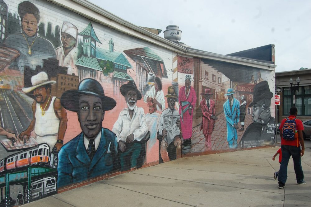 Faces of Dudley” mural in Boston. (Greg Cook)