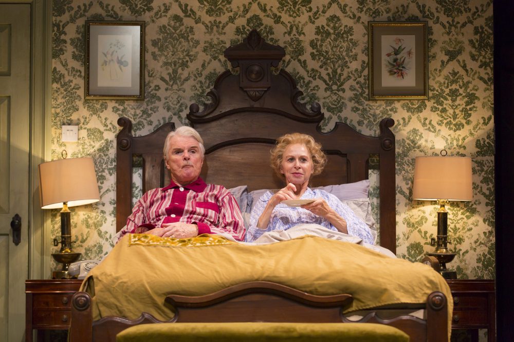 Malcolm Ingram, as Ernest, and Patricia Hodges, as Delia, in "Bedroom Farce." (Courtesy T. Charles Erickson/Huntington Theatre Company)