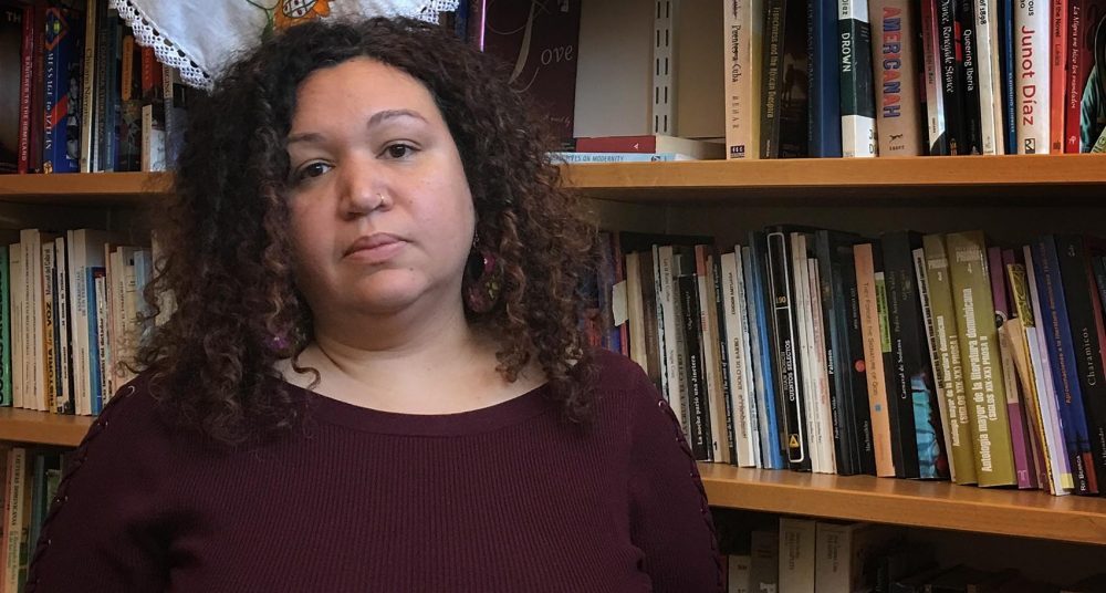 Lorgia García Peña helped some of her students draft a petition calling on Harvard to become a "sanctuary campus." (Tonya Mosley/WBUR)