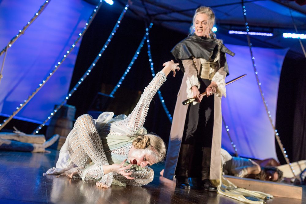 Samantha Richert, as Ariel, and Marya Lowry, as Prospero, in "The Tempest." (Courtesy Nile Scott Shots/Actors' Shakespeare Project)