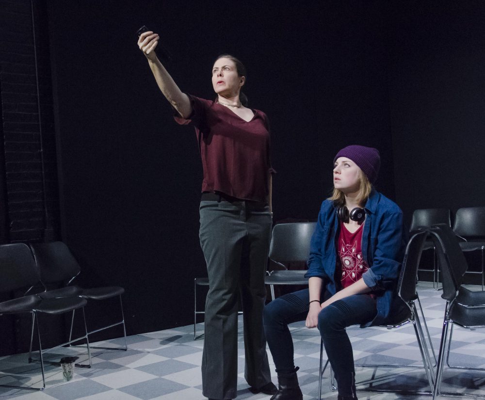 Christine Power and Abby Knipp in Boston Playwrights' Theatre production of "Faithless." (Courtesy Kalman Zabarsky/Boston Playwrights' Theatre)