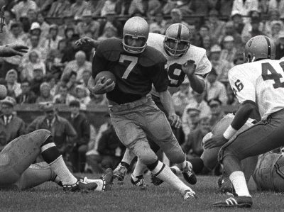 At Notre Dame, Theismann was an All-American, and was later inducted into the College Football Hall of Fame. (AP Photo)