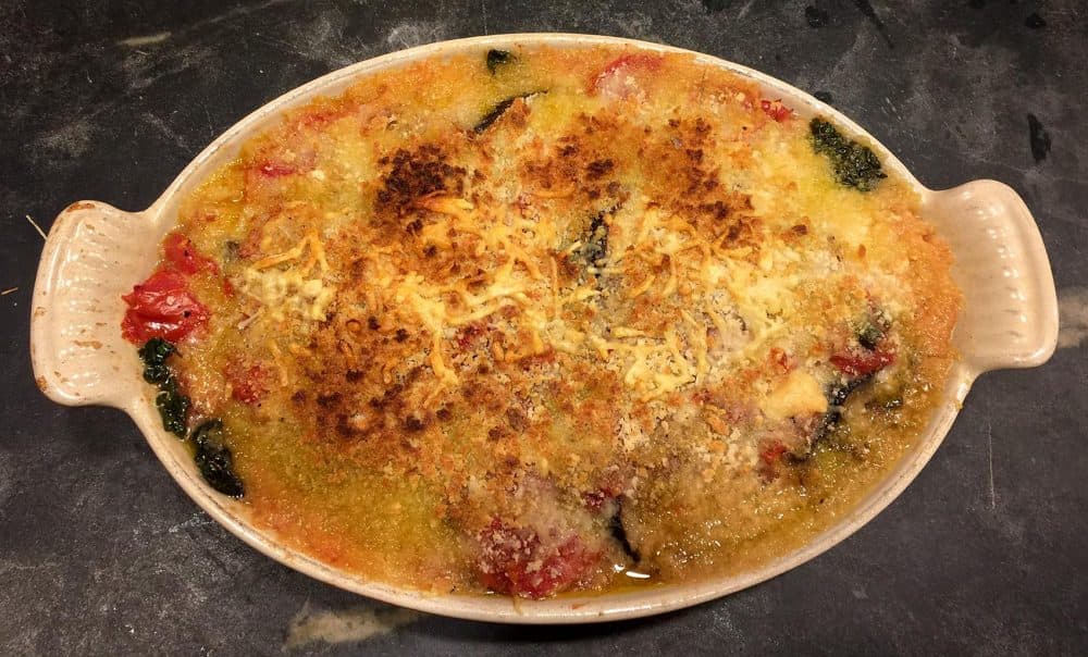 Kathy's eggplant parmesan. (Kathy Gunst for Here & Now)