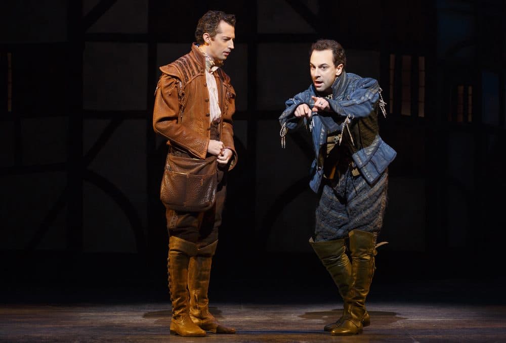 Josh Grisetti (as Nigel) and Rob McClure (as Nick) in "Something Rotten!" (Courtesy Joan Marcus/Broadway in Boston)