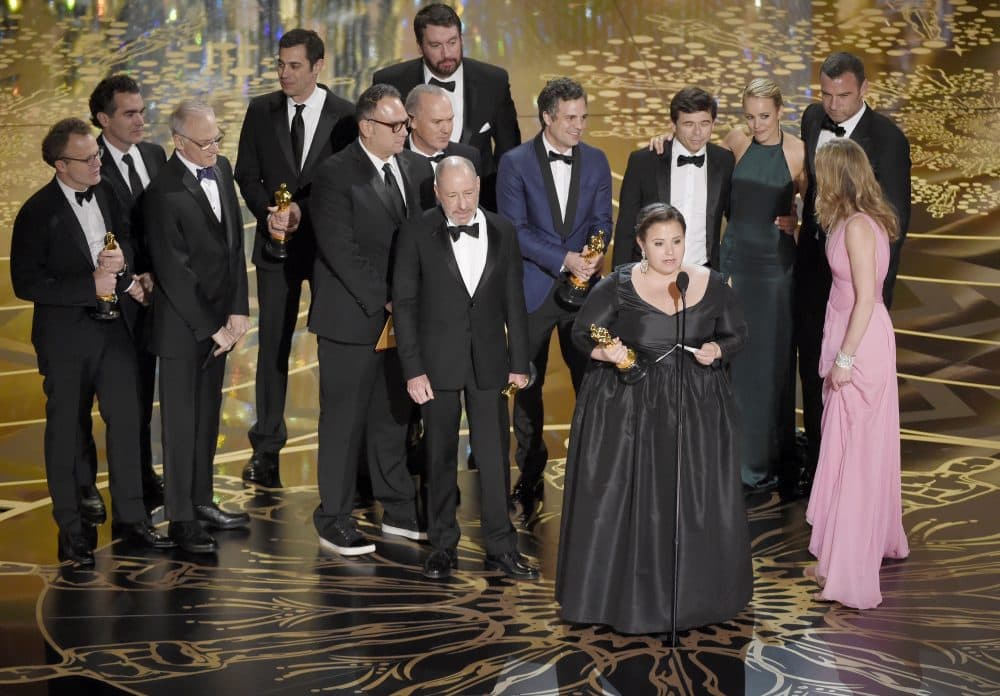 The cast and crew of "Spotlight" accept the Oscar for Best Picture in 2016. (Chris Pizzello/Invision/AP)