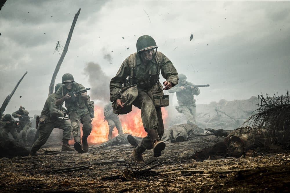 This image released by Summit shows Andrew Garfield in a scene from "Hacksaw Ridge." The film was nominated for an Oscar for best picture. (Mark Rogers/Summit via AP)
