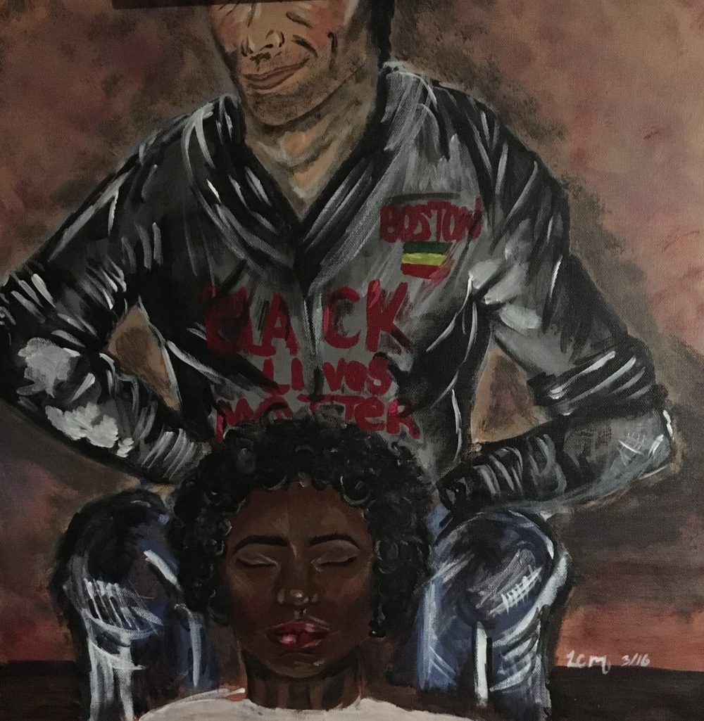 Elcie Merck, of Dorchester, painted "Black Moms Matter," for the MFA's HOMiE exhibition. (Courtesy Museum of Fine Arts, Boston)