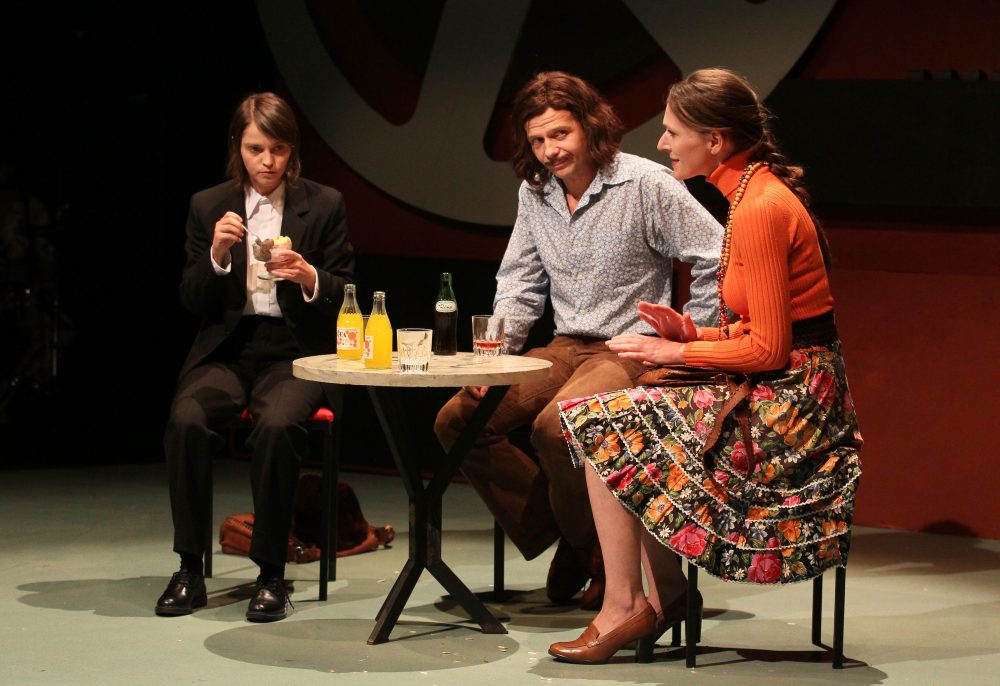 Angéla Stefanovics, Béla Pintér and Zsófia Szamosi in ArtsEmerson's "Our Secrets." (Courtesy Csaba Maszaros/ArtsEmerson) "Our Secrets" 2017