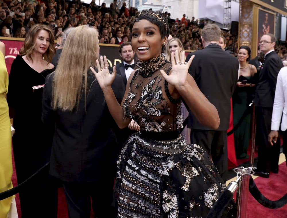 Janelle Monáe arrives at the Oscars Sunday night. (Photo by Matt Sayles/Invision/AP)