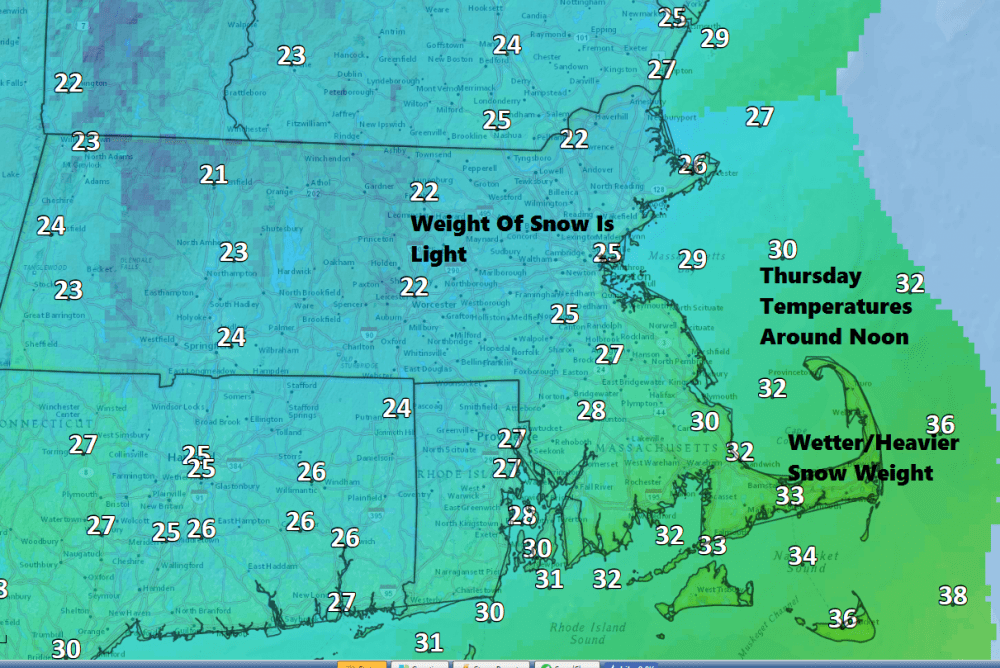 Cold air keeps the snow light and easy to move around in Boston. (Dave Epstein/WBUR)