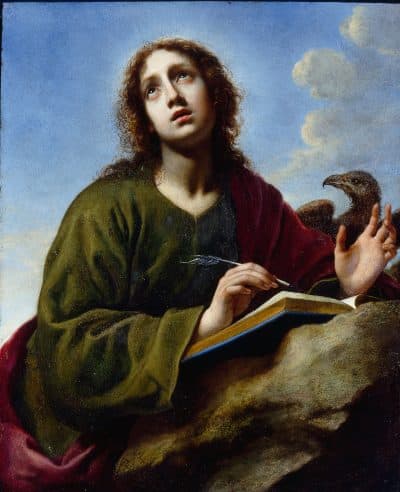 Carlo Dolci's "Saint John the Evangelist Writing the Book of Revelation," late 1640s. (Courtesy of the Davis Museum at Wellesley College)