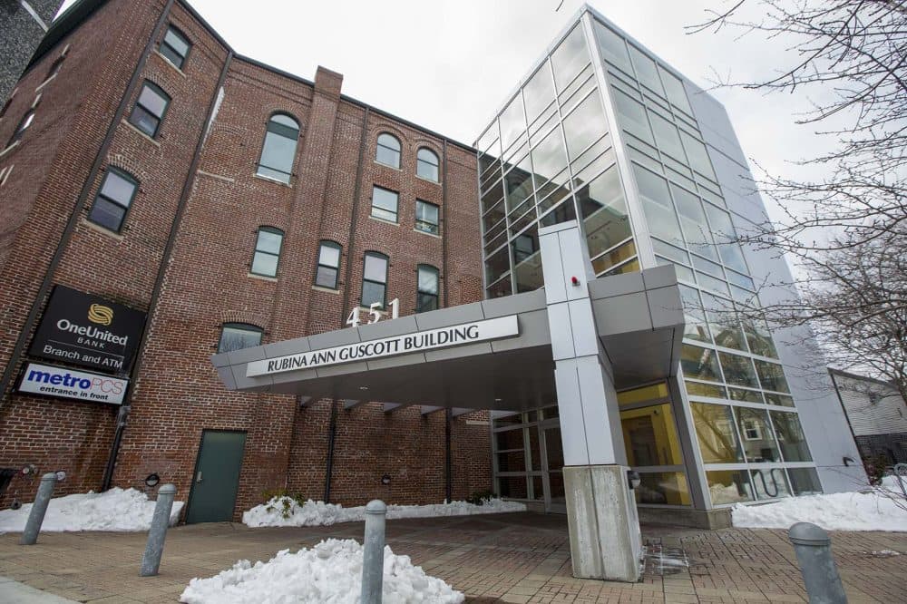 The Rubina Ann Guscott Building on Blue Hill Avenue in Grove Hill (Jesse Costa/WBUR)