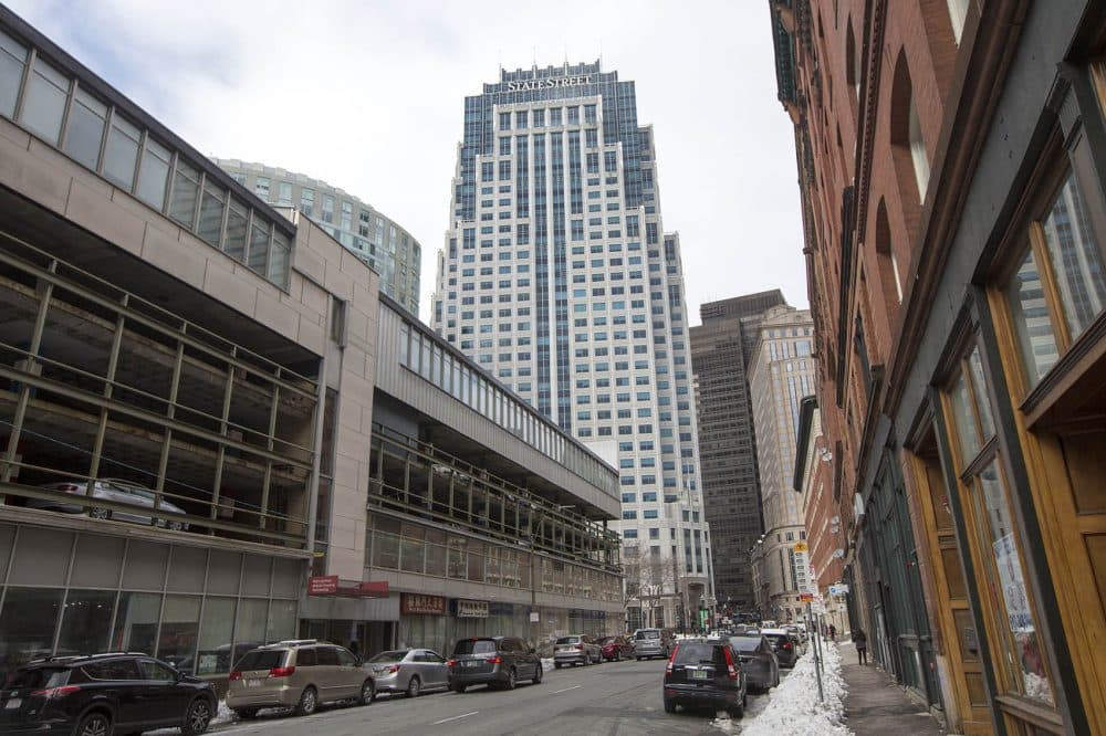 The State Street building in downtown Boston (Jesse Costa/WBUR)