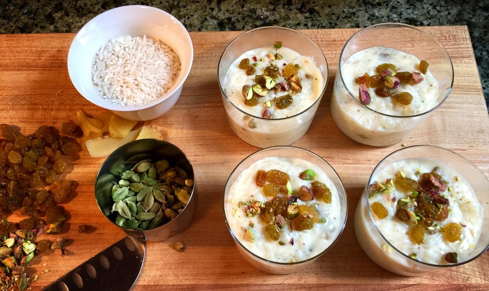 The ingredients for Kathy's Indian-spiced rice pudding. (Kathy Gunst for Here & Now)