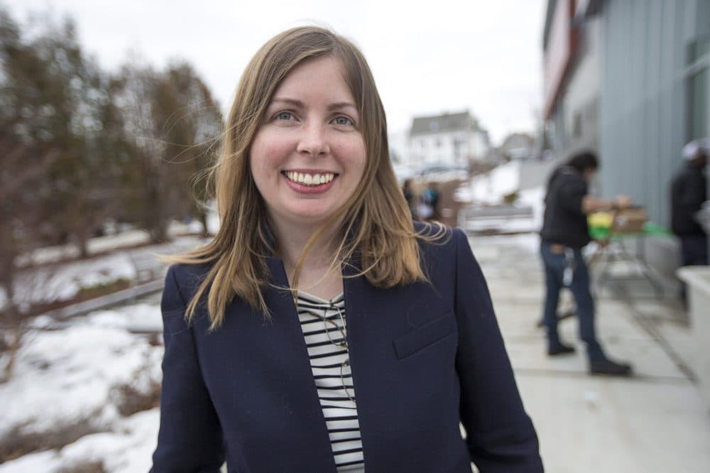 Dr. Kathryn Brodowski is the Greater Boston Food Bank's first director of public health and research. (Jesse Costa/WBUR)