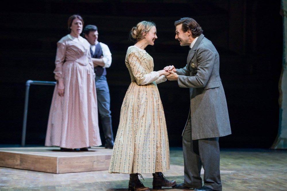 Lucy Davenport and Jacob Fishel (foreground), Maureen Keiller and Joe Fria (background). (Courtesy Nile Hawver/Commonwealth Shakespeare Company)