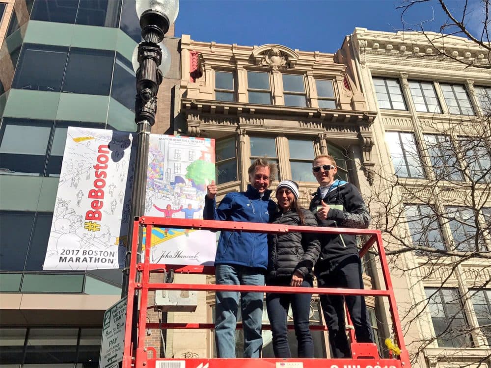2017 Boston Marathon Banners Unveiled On Boylston Street Wbur News