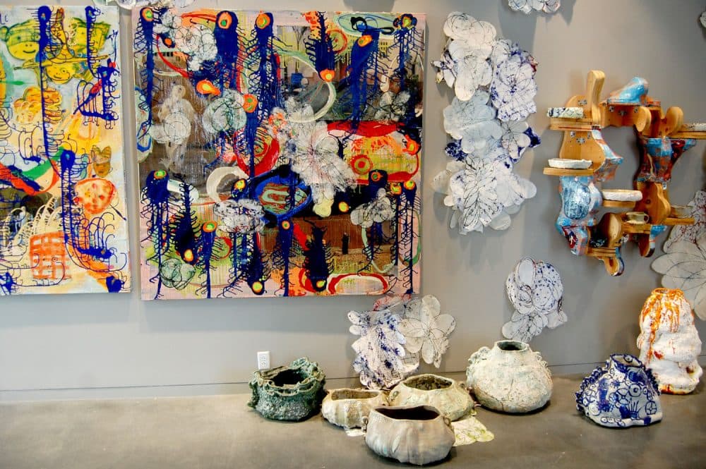 Mark Cooper's exhibition “Uncertainty" at Lesley University. (Greg Cook/WBUR)