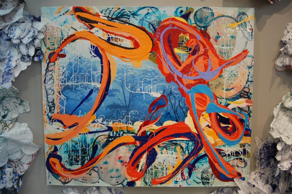 Mark Cooper's exhibition “Uncertainty" at Lesley University. (Greg Cook/WBUR)