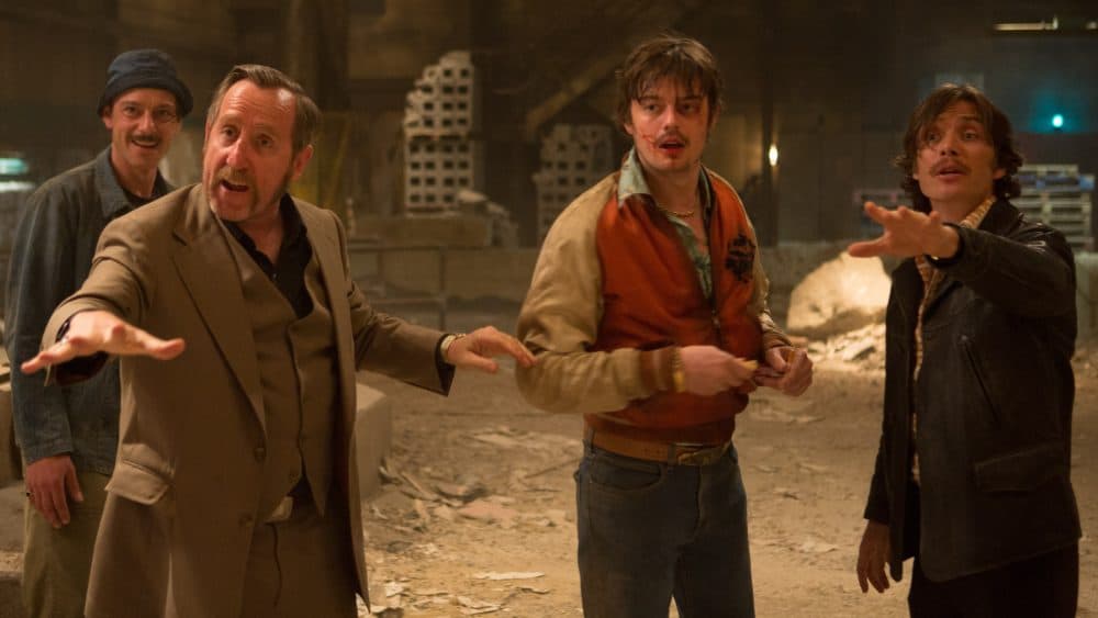Enzo Cilenti, Michael Smiley, Sam Riley and Cillian Murphy in "Free Fire." (Courtesy Kerry Brown/A24)
