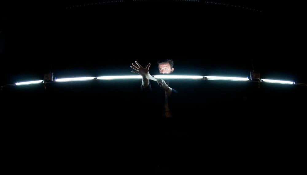 Thaddeus Phillips in "17 Border Crossings," which is now in production at ArtsEmerson. (Courtesy Marc Simpson)