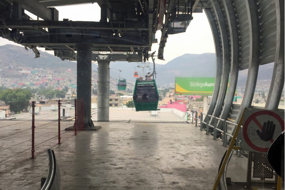 A view of the aerial tram in Ecatepec. (Jeremy Hobson/Here & Now)