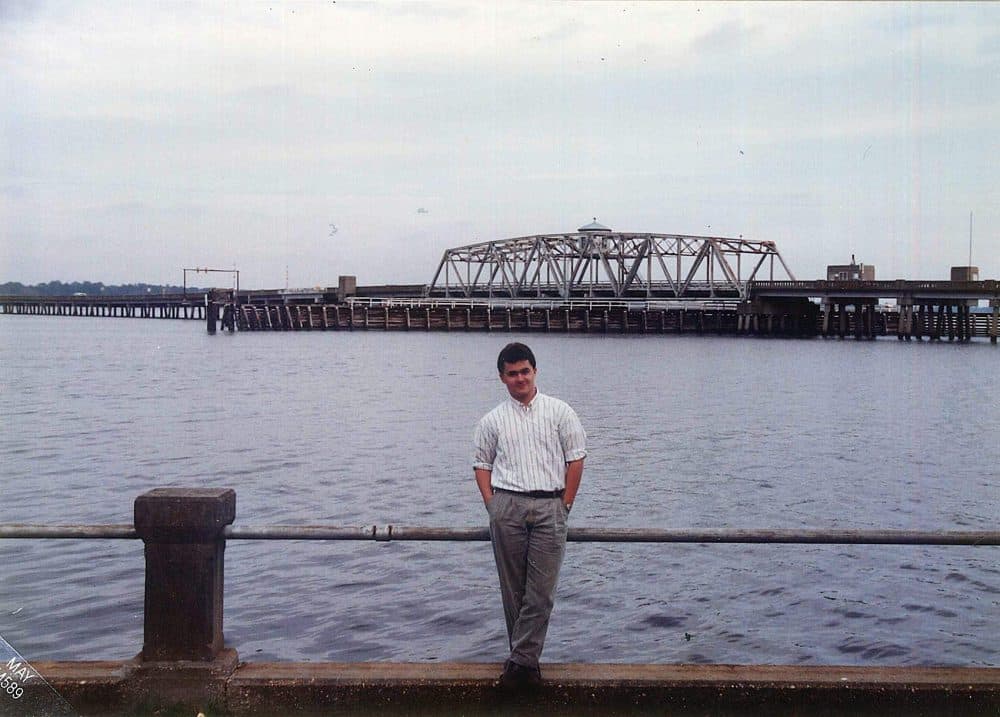 Sean near his parents' home in New Bern, North Carolina, in 1989 -- around the time he started donating sperm at UNC Chapel Hill. (Lynn Jolicoeur/WBUR)