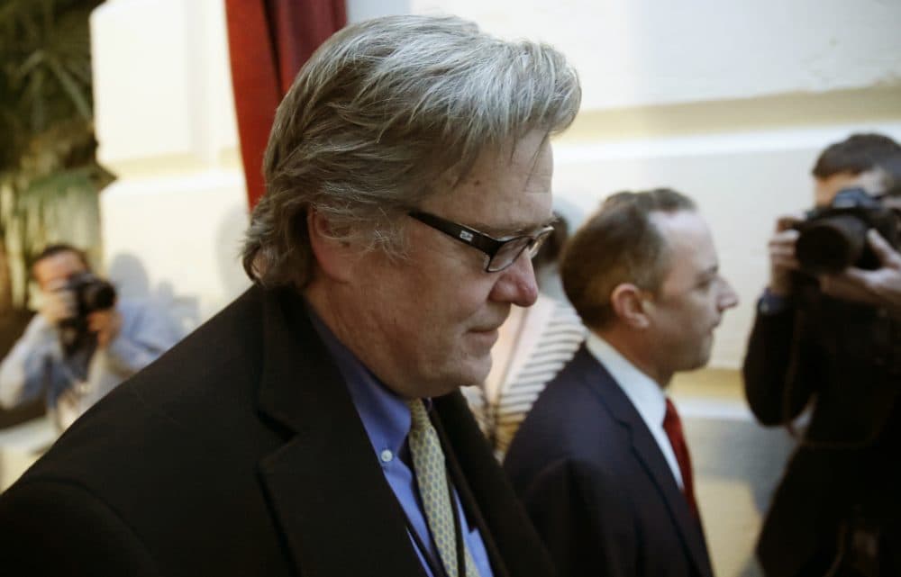 Tom Keane: "Is the Trump administration finally growing up?" White House chief strategist Steve Bannon is off the National Security Council. (Alex Brandon/AP)