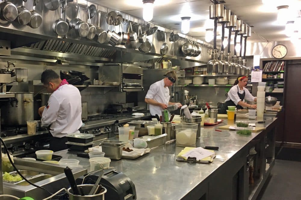 The No. 9 Park kitchen. (Robin Young/Here & Now)