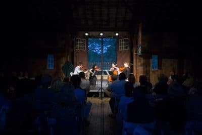 Musicians play in The Barn at Crane Beach for the Manchester Summer Chamber Music Fest. (Courtesy)