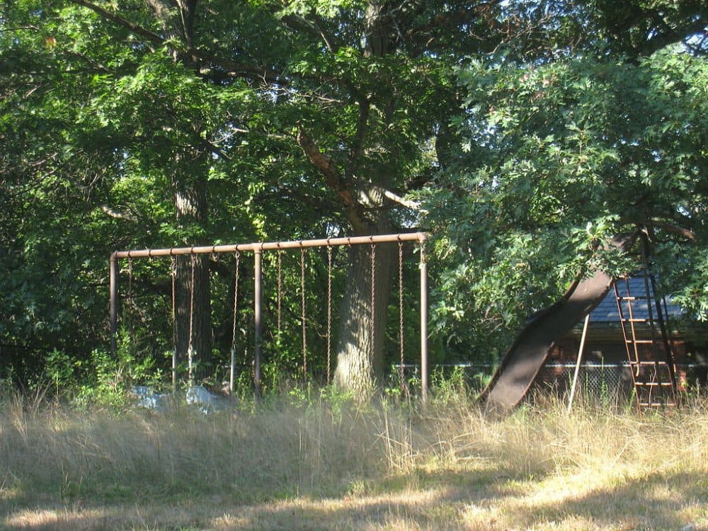 An old playground at the Walter E. Fernald Developmental Center in Waltham. (Daderot/Wikimedia Commons)