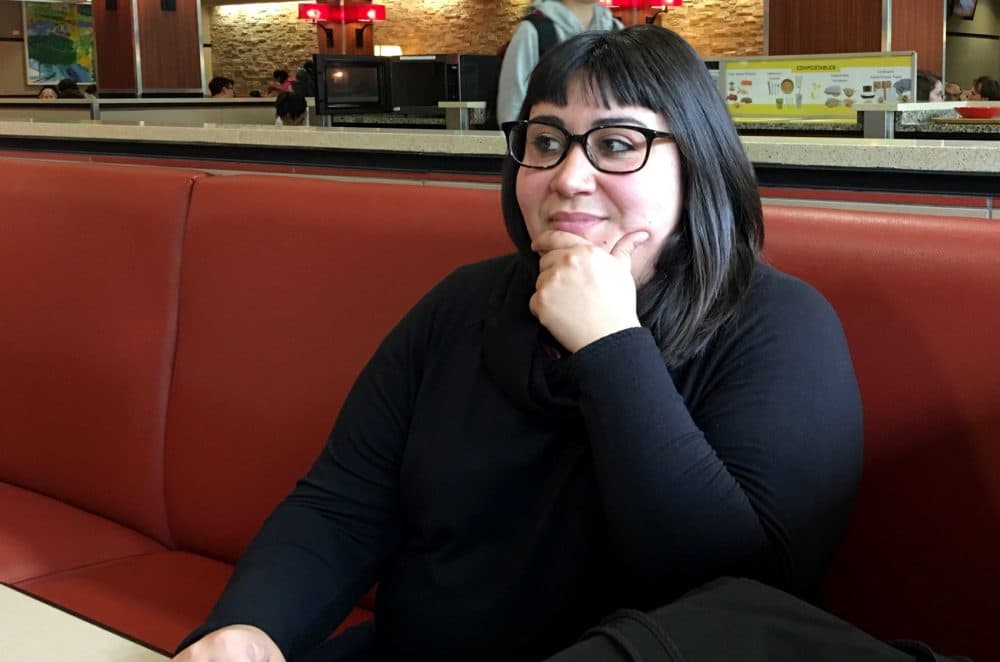 Griselda Tomaino says a federal loan forgiveness program would allow her to buy a car or save for a home. (Max Larkin/WBUR)