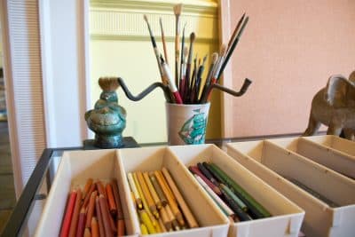 Theodor Seuss Geisel's colored pencils. (Courtesy Springfield Museums)