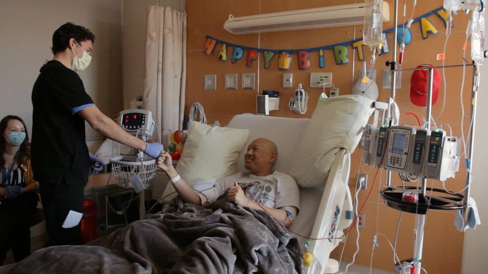 A scene from "Mixed Match," screening at RIFF, of Alex Tung's blood transplant. (Courtesy Meditating Bunny Studio Inc.)